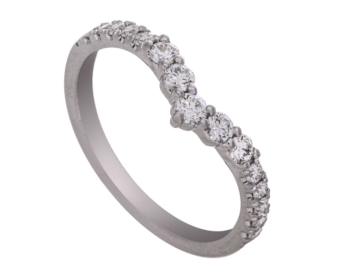 1/3ct. t.w. Chevron Diamond Anniversary Ring in 14K White Gold