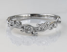 1/10ct. t.w. Vintage Curved Diamond Wedding Ring in 14K White Gold