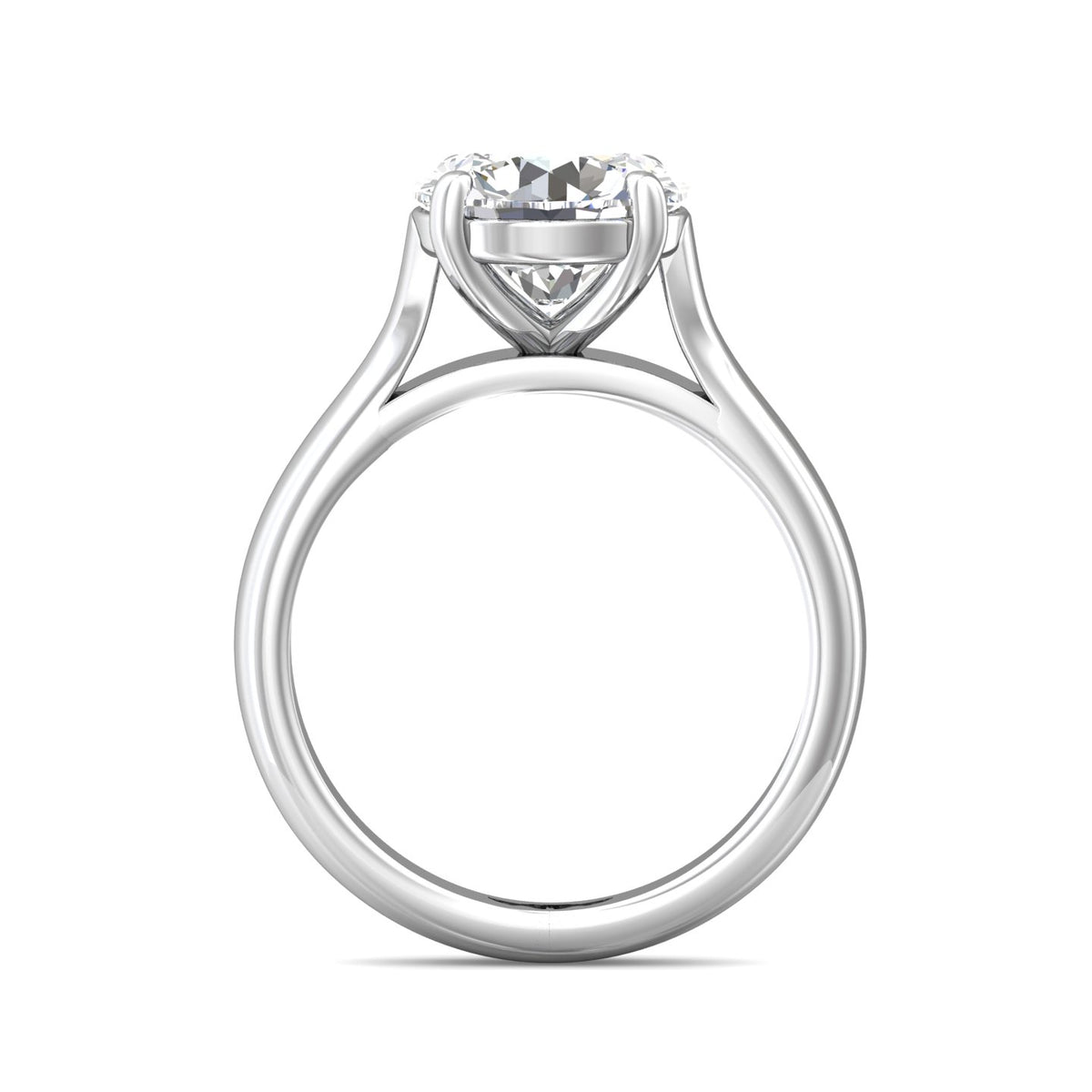 4.5mm Solitaire Engagement Ring in 14K White Gold