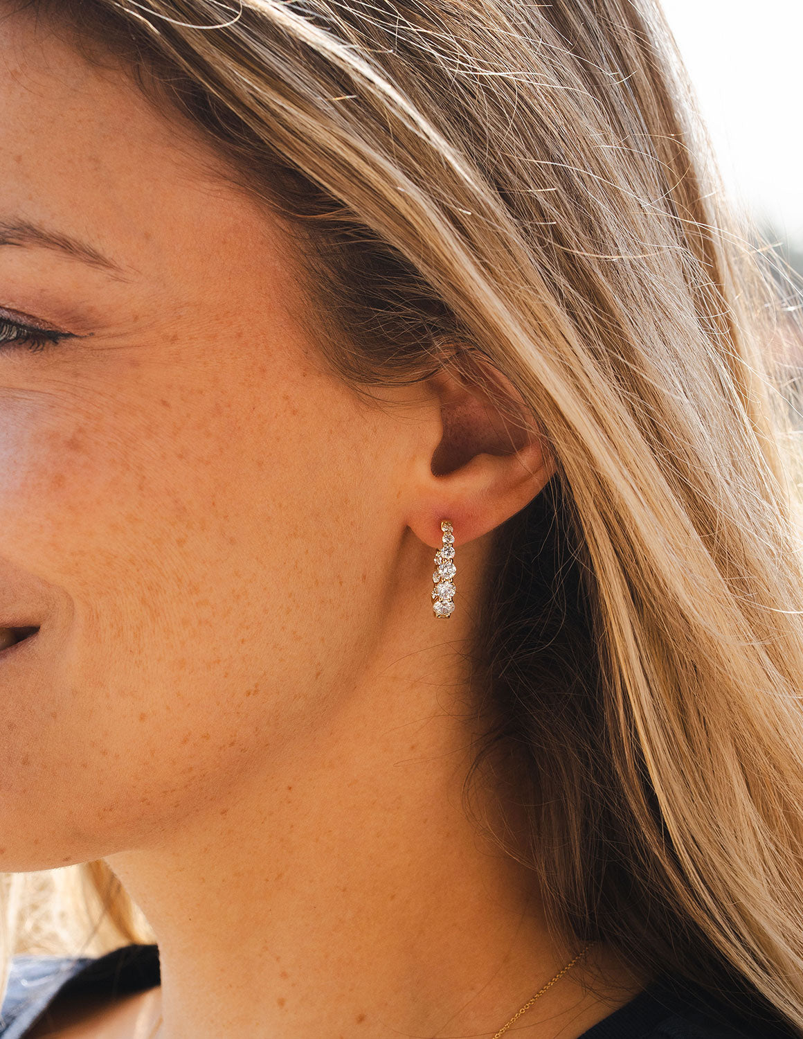 3ct. t.w. Diamond Hoop Earrings in 14K Yellow Gold