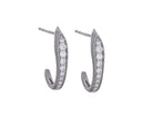 1/5ct. t.w. Diamond J-Hoop Earrings in 14K White Gold