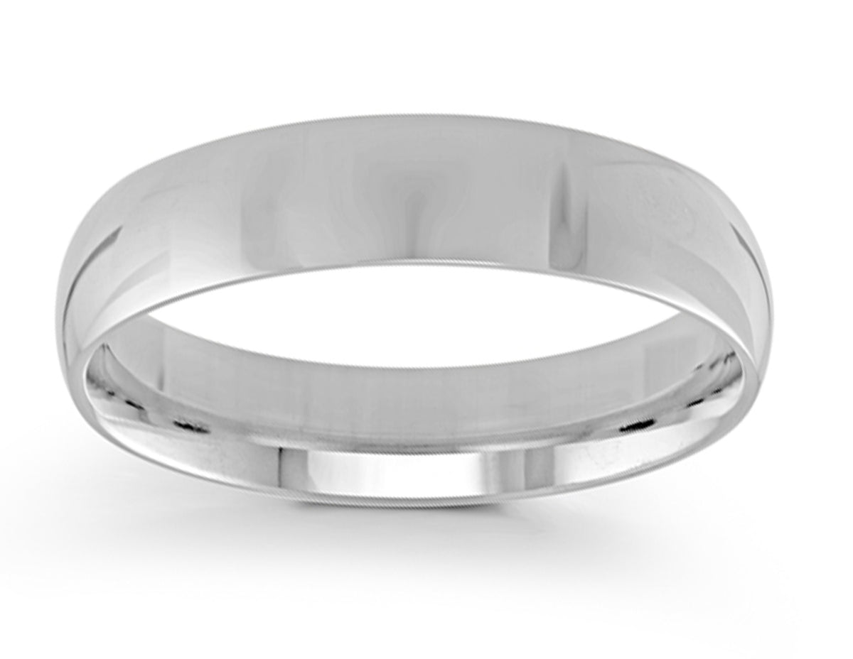 5mm Plain Men's Wedding Ring in 14K White Gold