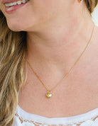 18" Dangle Heart Pendant in 14K Yellow Gold