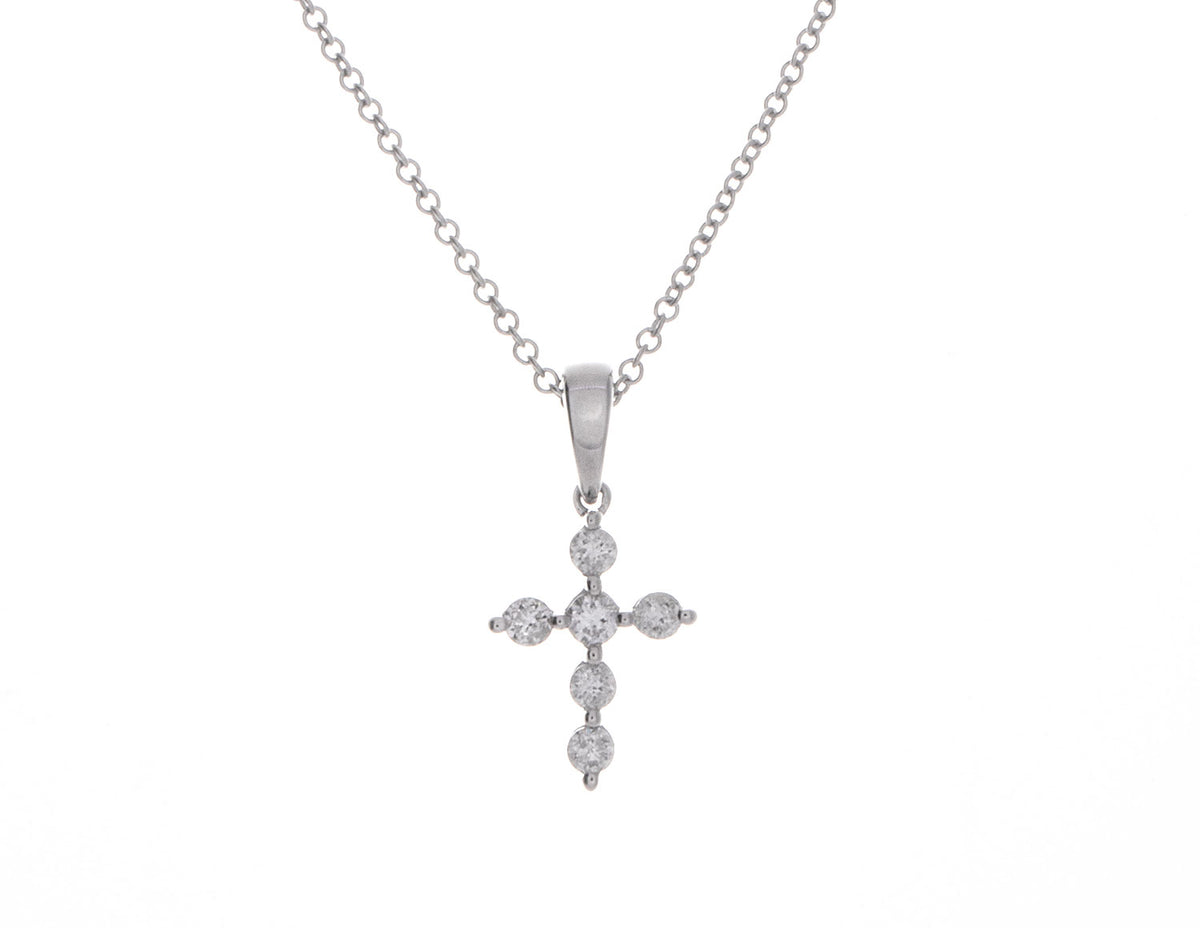 1/5ct. t.w. Diamond Cross Pendant in 10K White Gold