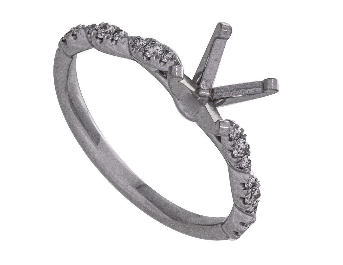 1/7ct. t.w. Diamond Engagement Ring in 14K White Gold