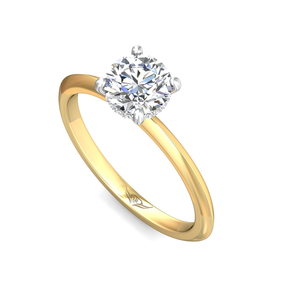 .04ct. t.w. Round Cut Diamond Engagement Ring in 14K Yellow and White Gold