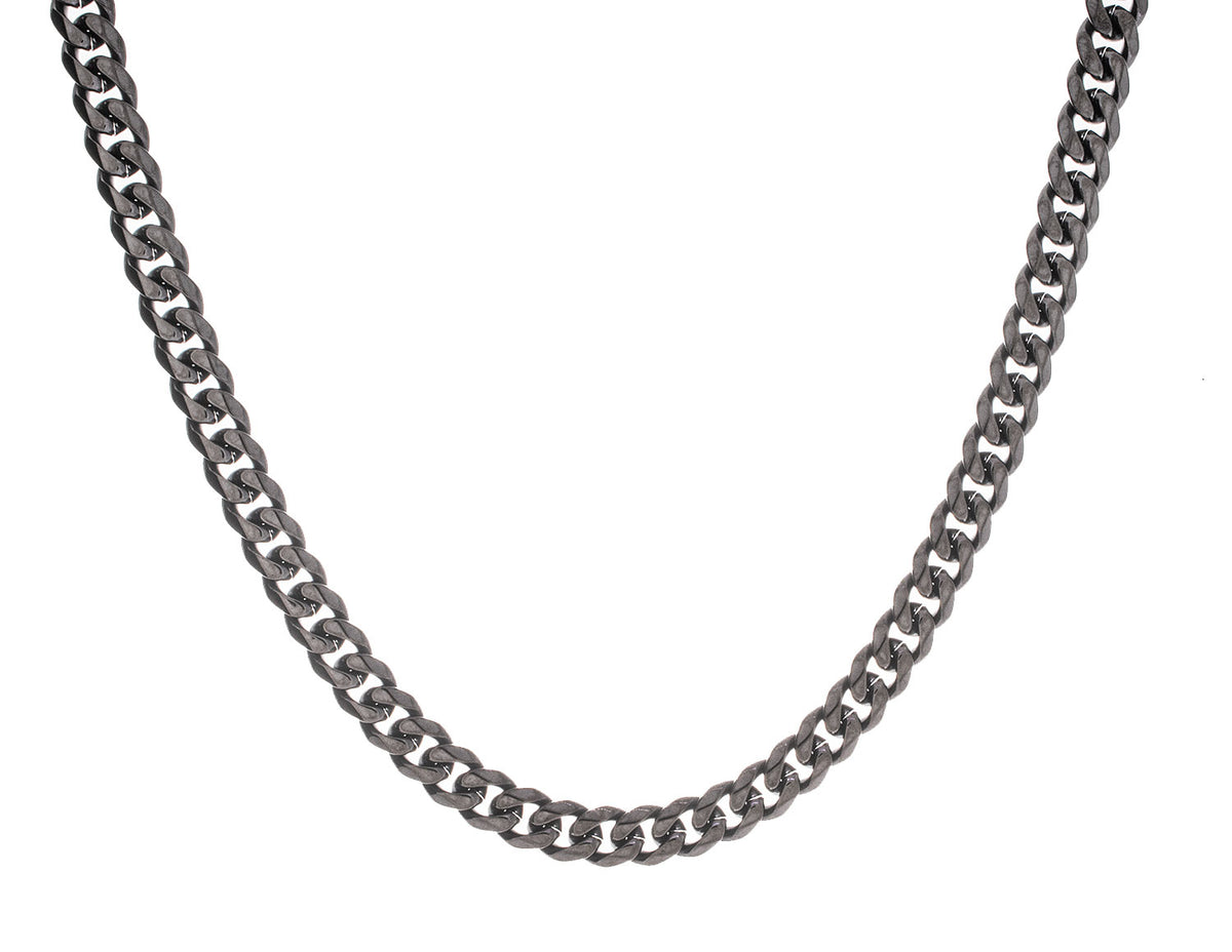 Gunmetal-IP Stainless Steel Polished Cuban Link Chain