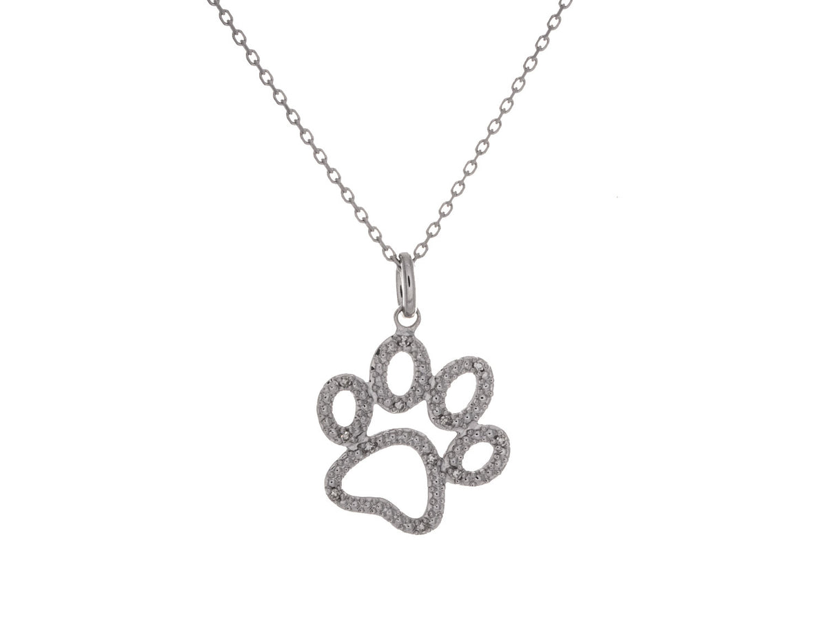 .05ct. t.w. Paw Print Pendant in Sterling Silver