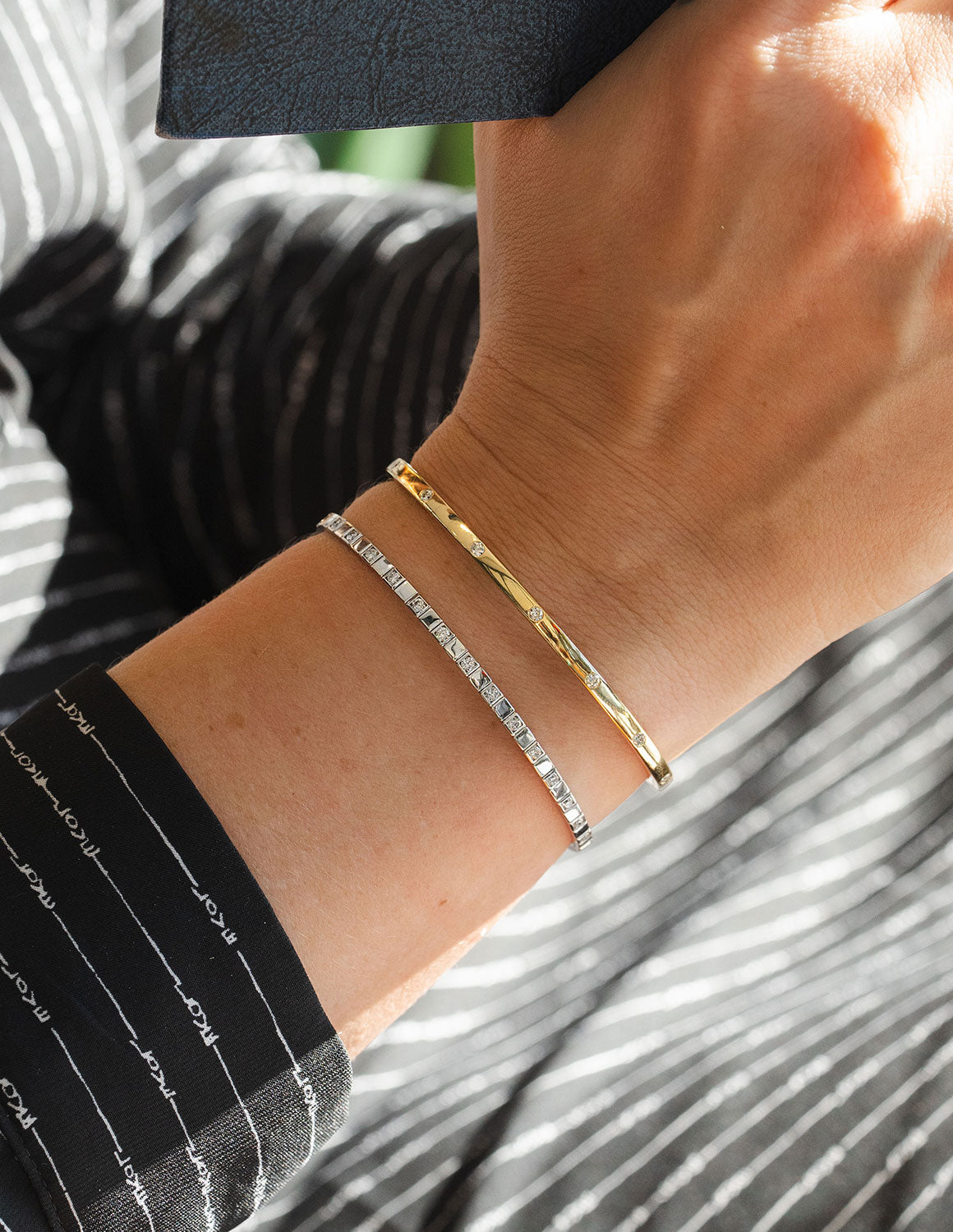 7/8ct. t.w. Diamond Flexie Bangle Bracelet in 14K White Gold