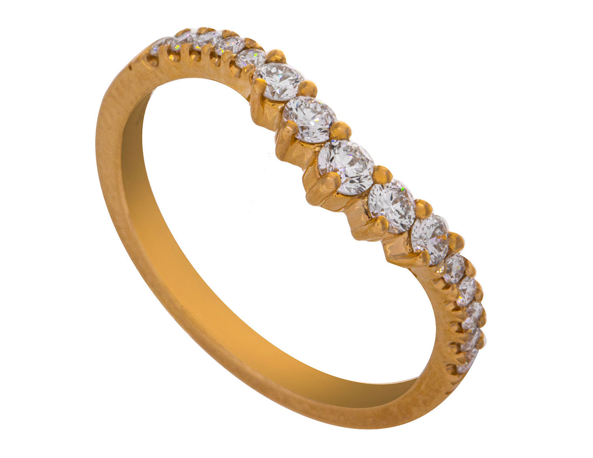1/3ct. t.w. Chevron Diamond Anniversary Ring in 14K Yellow Gold