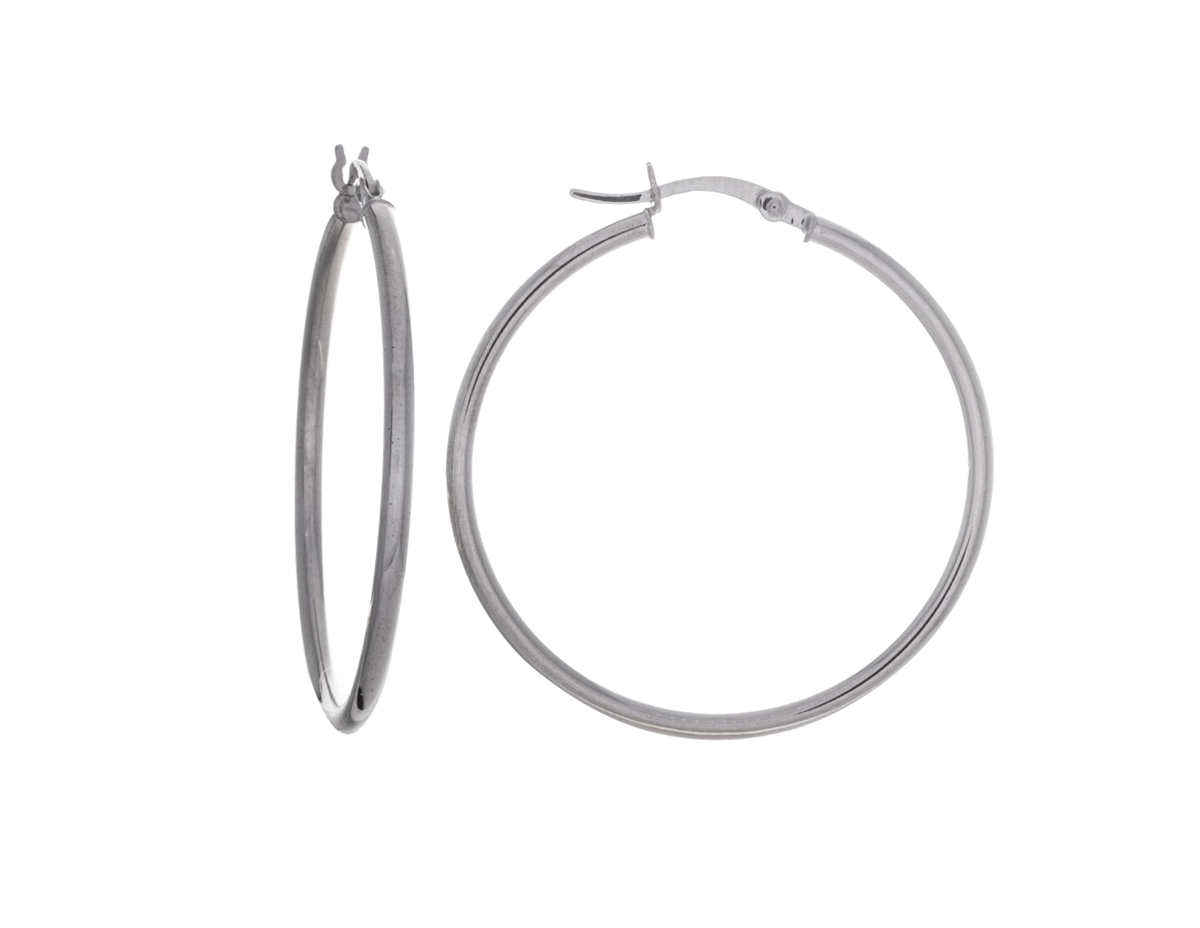 Polished Hoop Earrings in Sterling Silver