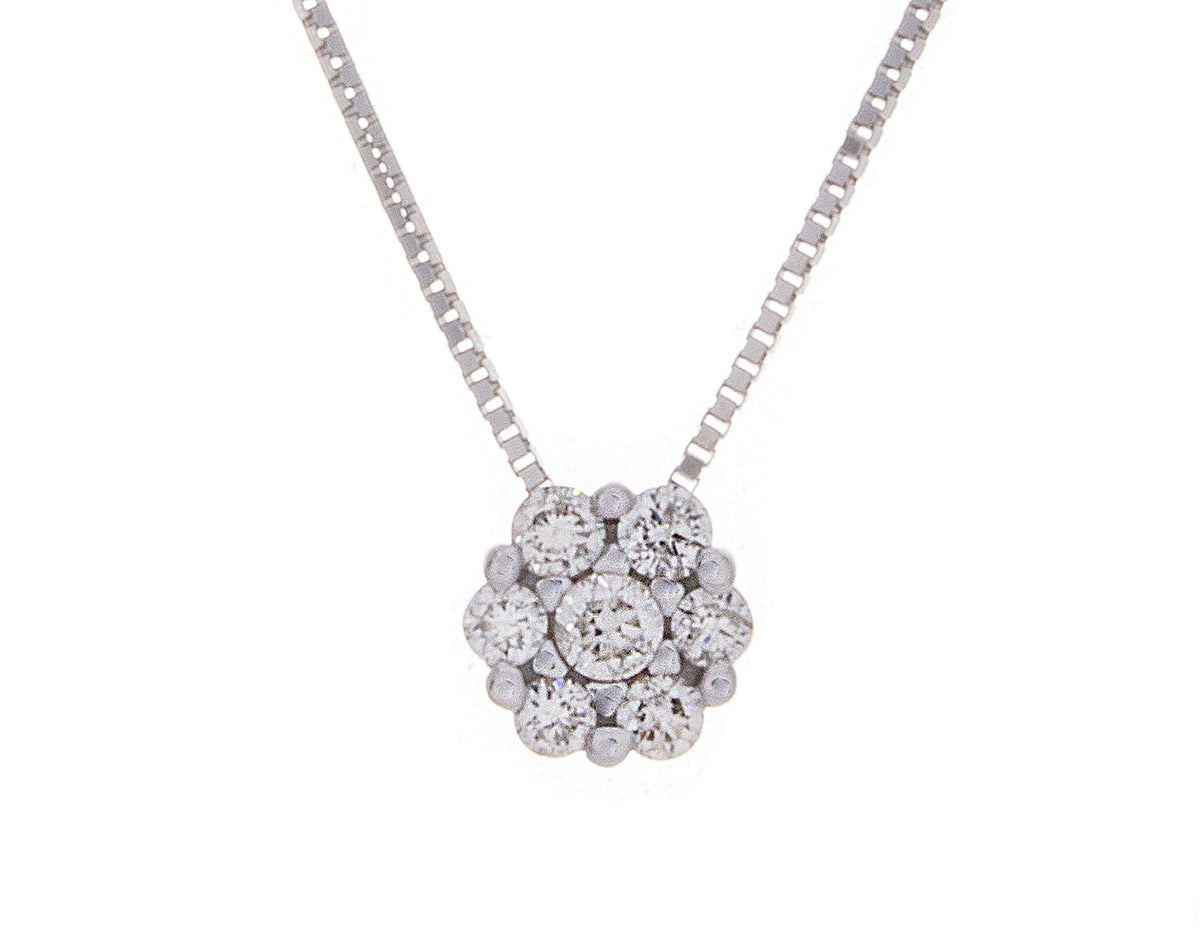 1/4ct. t.w. Cluster Pendant in 14K White Gold