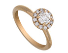 3/4ct. t.w. Round Cut Diamond Halo Engagement Ring in 14K Yellow Gold