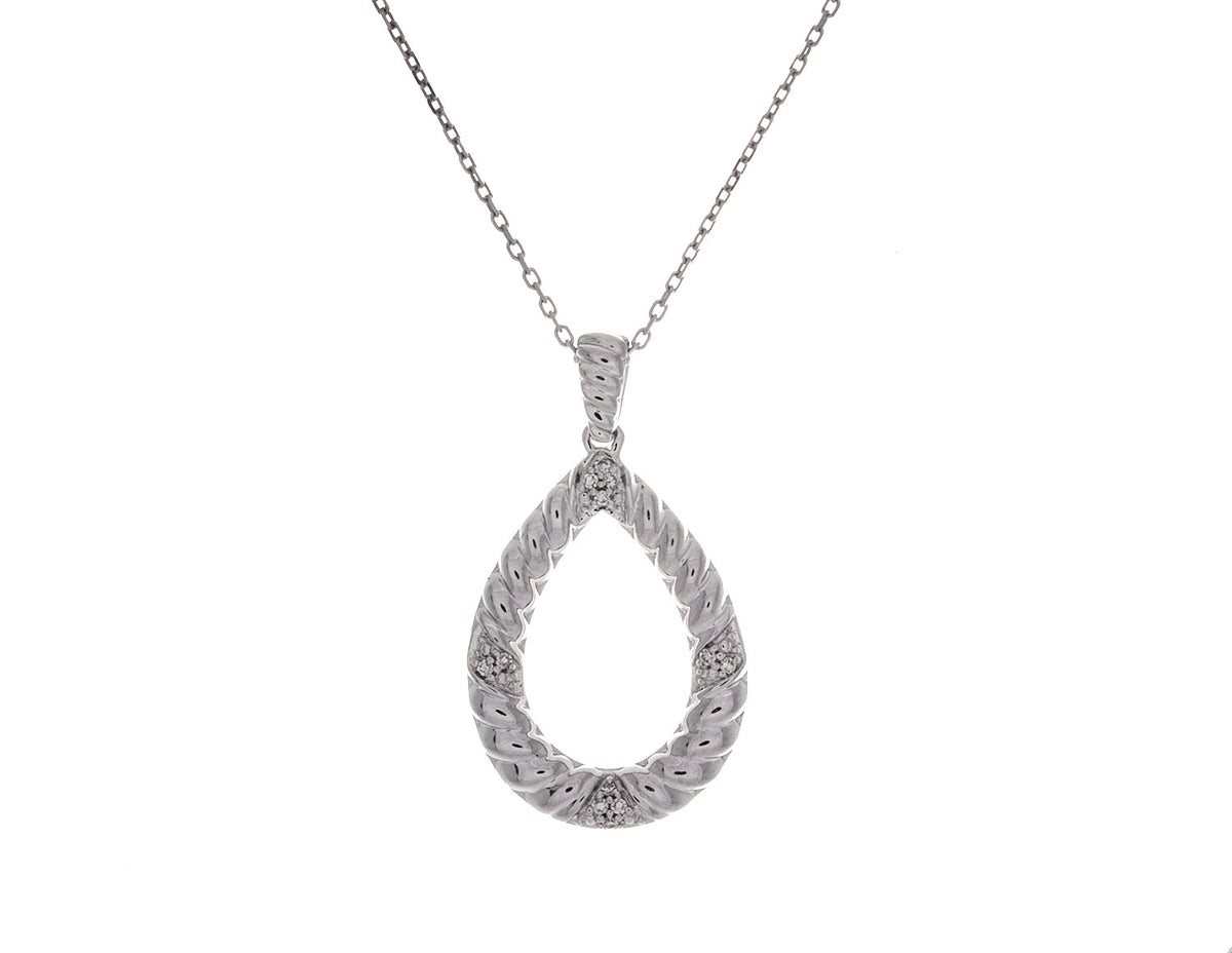 .05ct. t.w. Diamond Teardrop Pendant in Sterling Silver