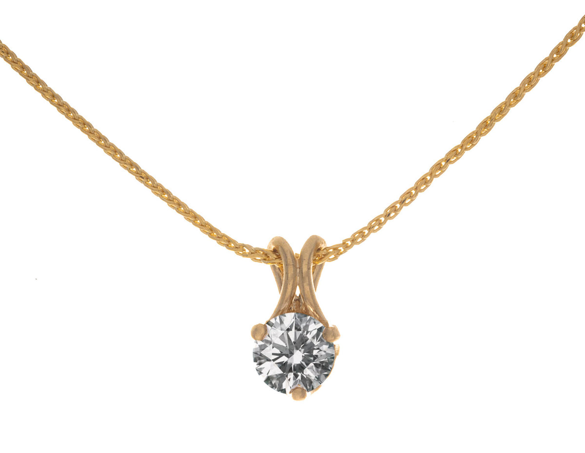 1/2ct. Newborn Lab Created Diamond Pendant in 14K Yellow Gold