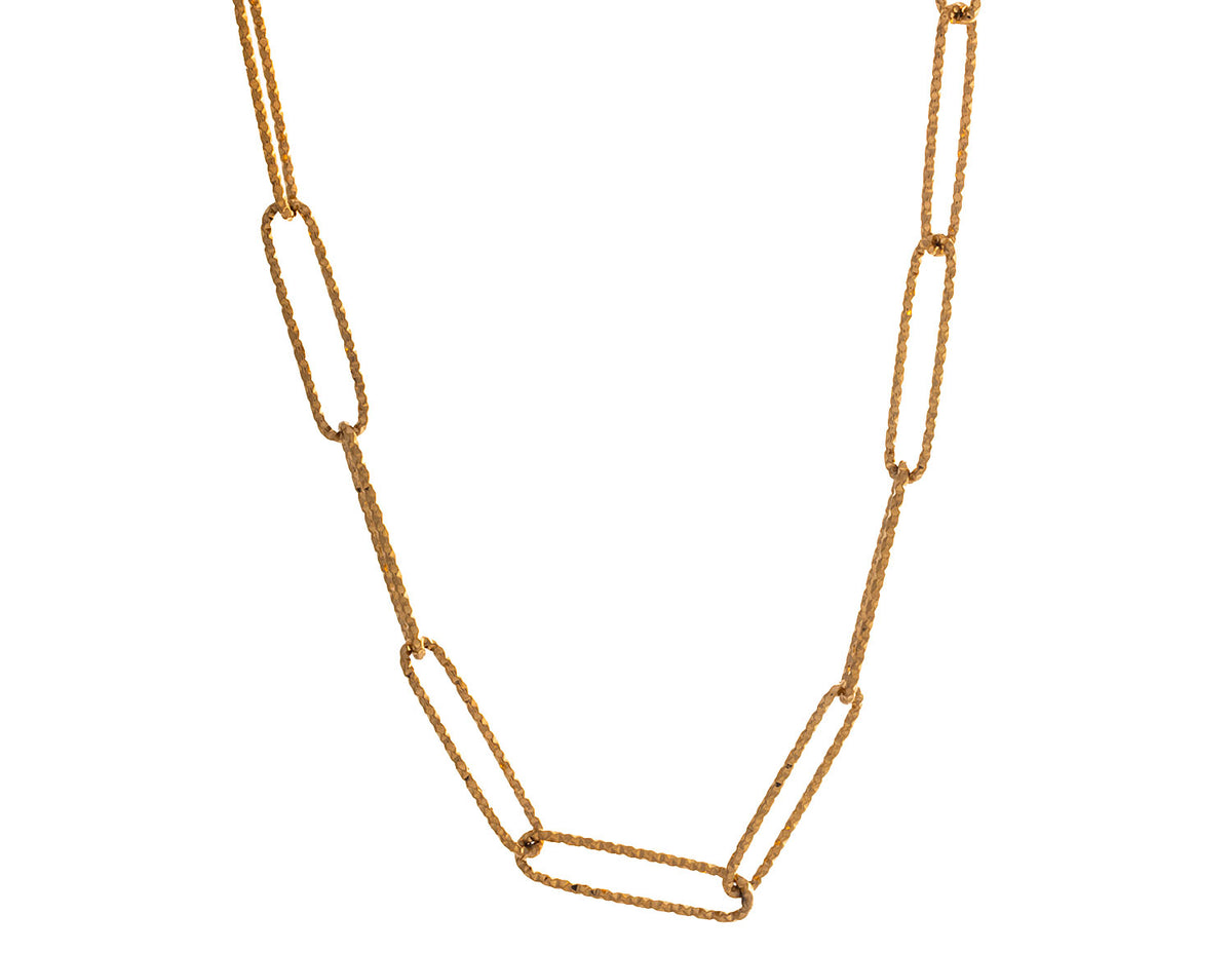 18" Gold Ion-Plated Stainless Steel Oval Sparkle Link Chain