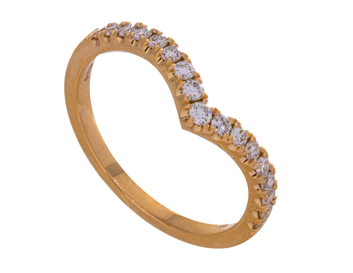 1/4ct. t.w. Chevron Diamond Anniversary Ring in 14K Yellow Gold