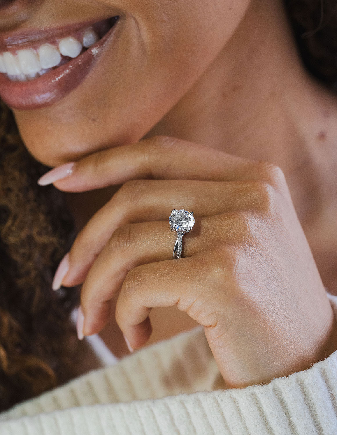 2 3/4ct. t.w. Round Cut Newborn Lab Created Diamond Engagement Ring in 14K White Gold