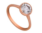 1.74ct. Round Cut Newborn Lab Created Bezel Solitaire Engagement Ring in 14K Rose Gold