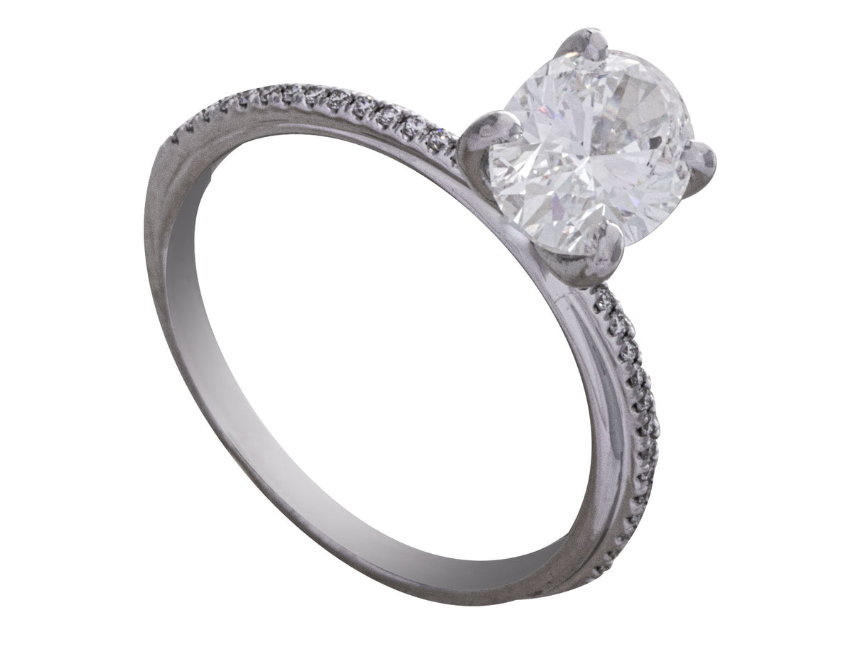 1/14ct. t.w. Lab Grown Diamond Engagement Ring in 14K White Gold