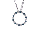 1/2ct. t.w. Blue and White Diamond Circle Pendant in 14K White Gold