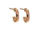 10mm Faceted Half Hoop Earrings in 10K Yellow Gold