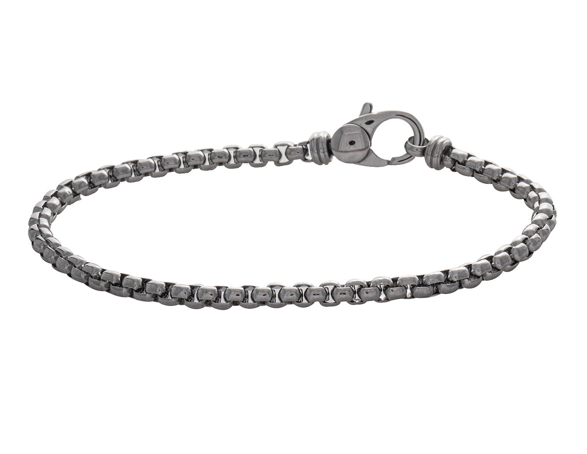 8.5" Rounded Box Bracelet in Stainless Steel