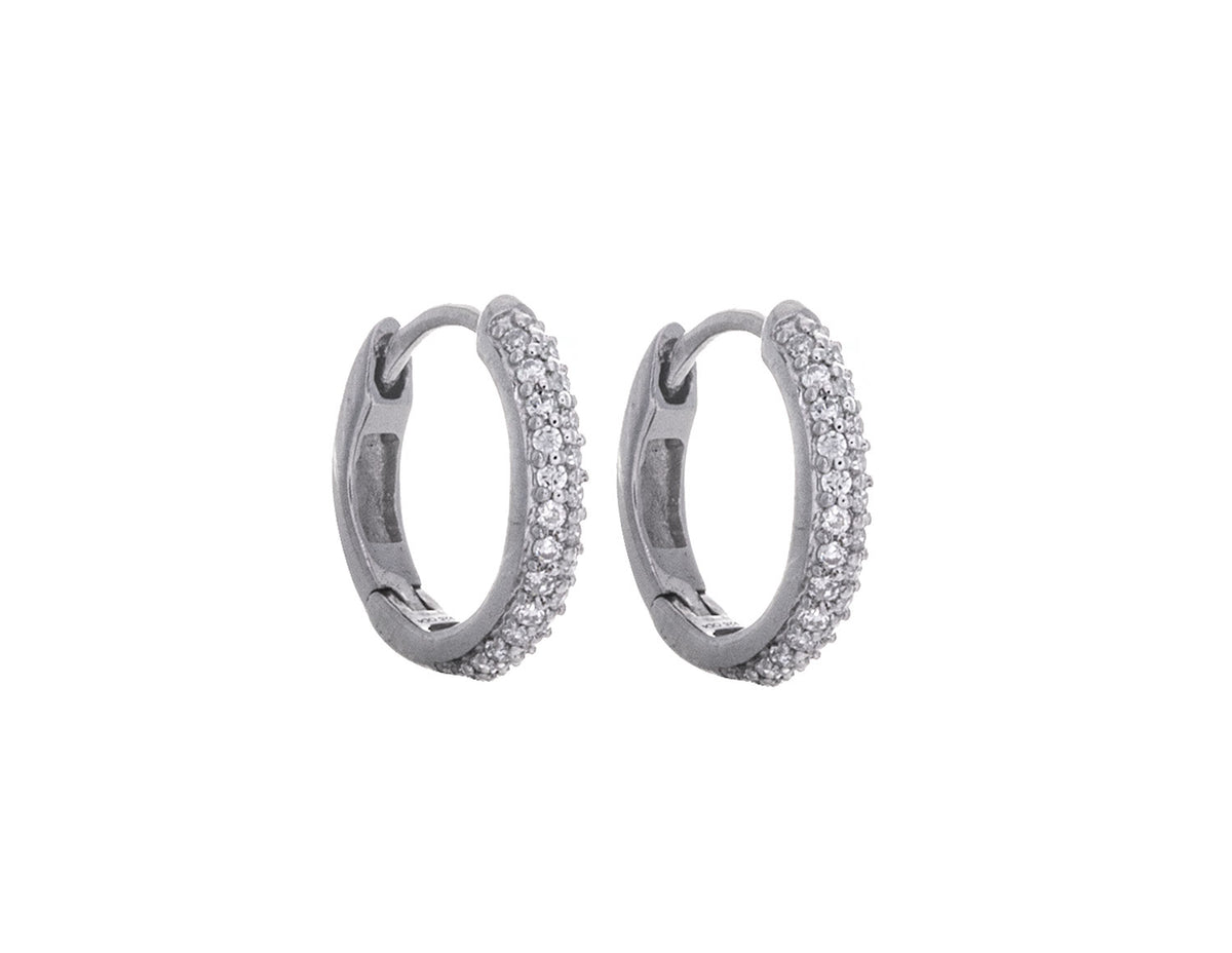 1/7ct. t.w. Diamond Hoop Earrings in Sterling Silver