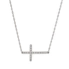 1/8ct. t.w. Sideways Cross Diamond Pendant in 14K White Gold