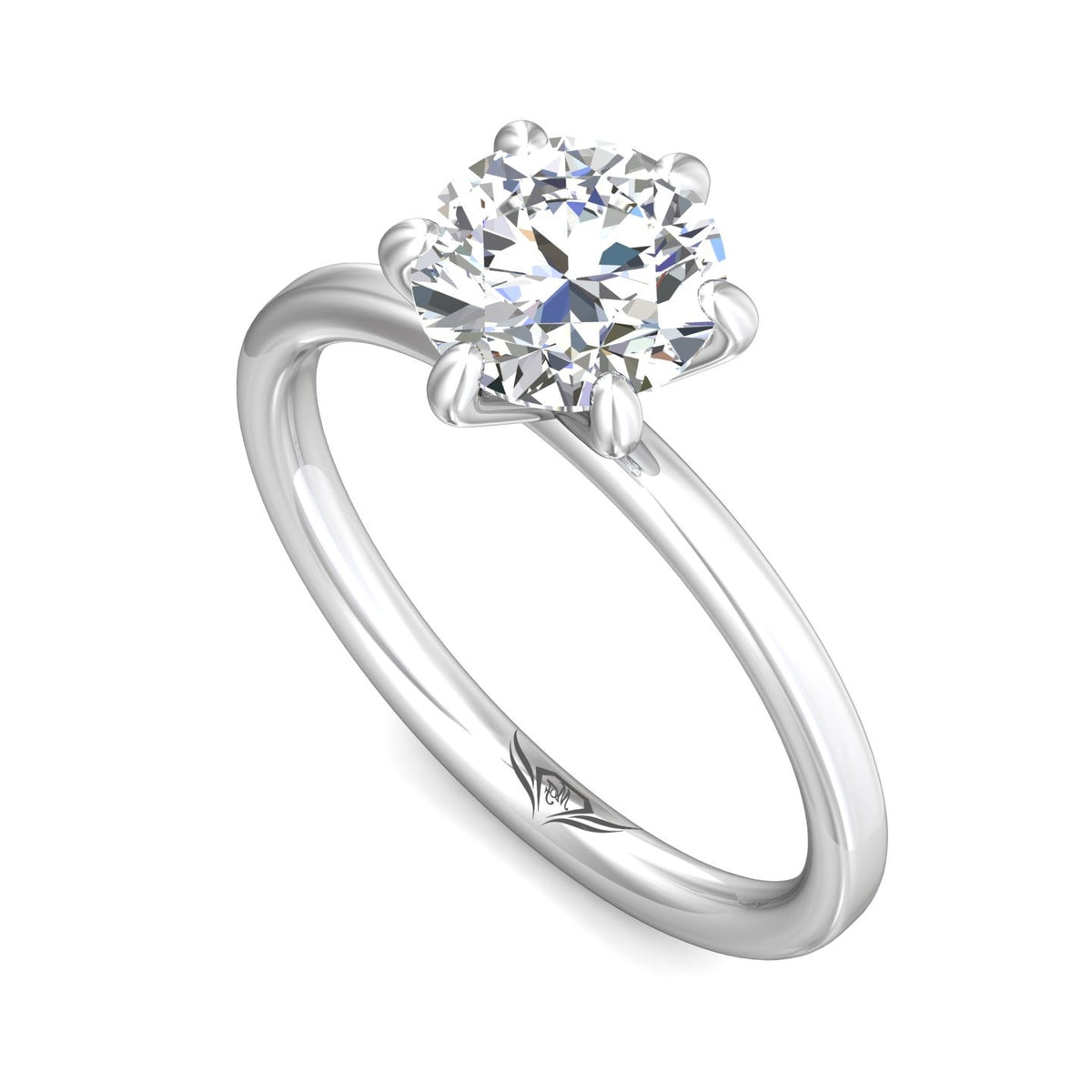 2mm Solitaire Engagement Ring in 14K Yellow Gold