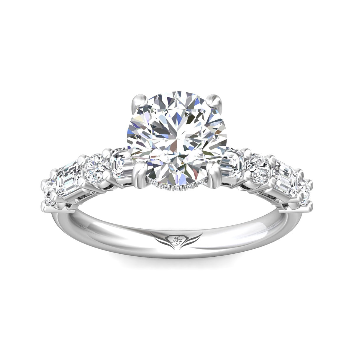 7/8ct. t.w. Diamond Engagement Ring in 14K White Gold