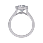 Bezel Set Round Solitaire Engagement Ring in 14K White Gold