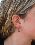 Reversible Round Hoop Earrings in 14K Yellow and White Gold