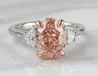 3 5/8ct. t.w. Pink Oval Cut Newborn Lab Created Engagement Ring in 14K White and Rose Gold