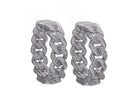 1/10ct. t.w. Diamond Cuban Link Hoop Earrings in Sterling Silver