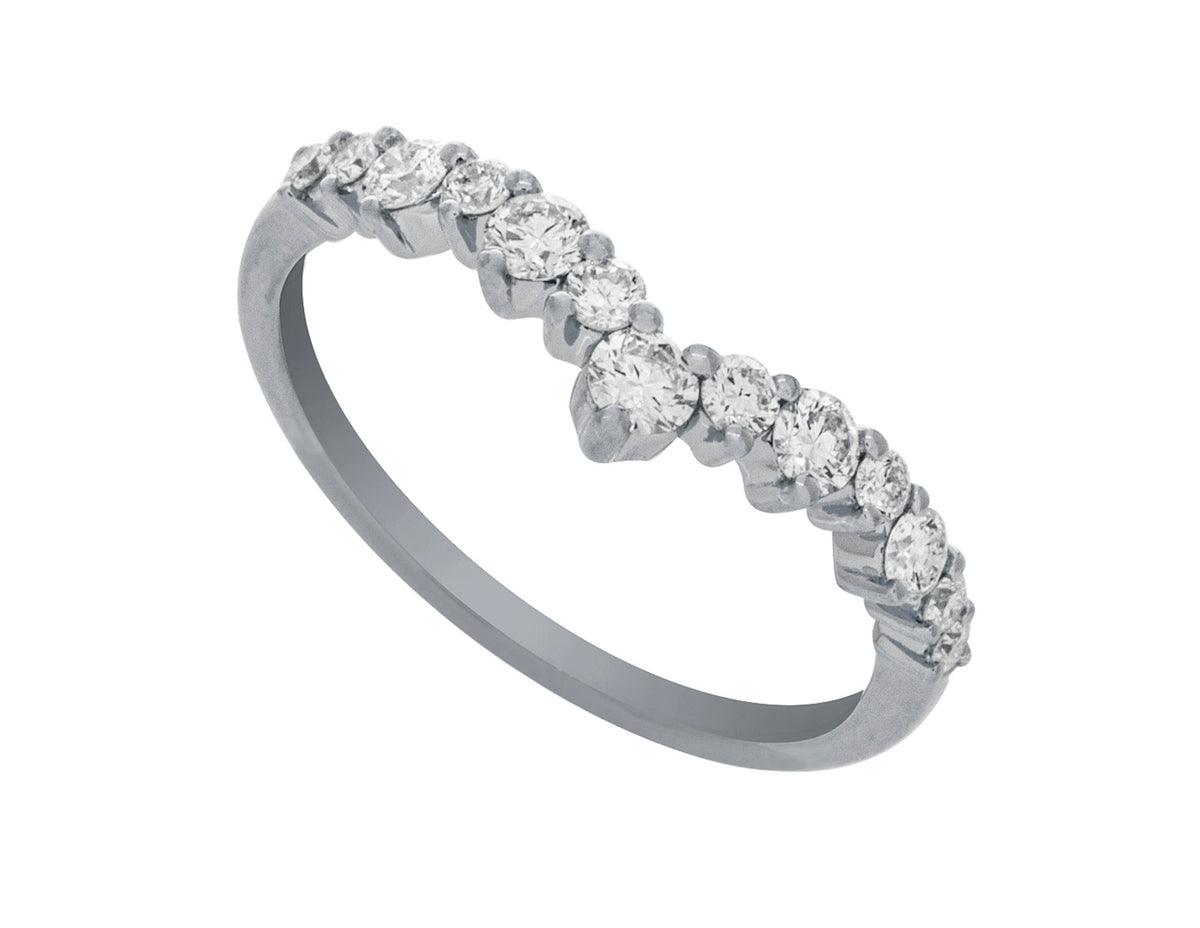 1/2ct. t.w. Chevron Diamond Anniversary Ring in 14K White Gold
