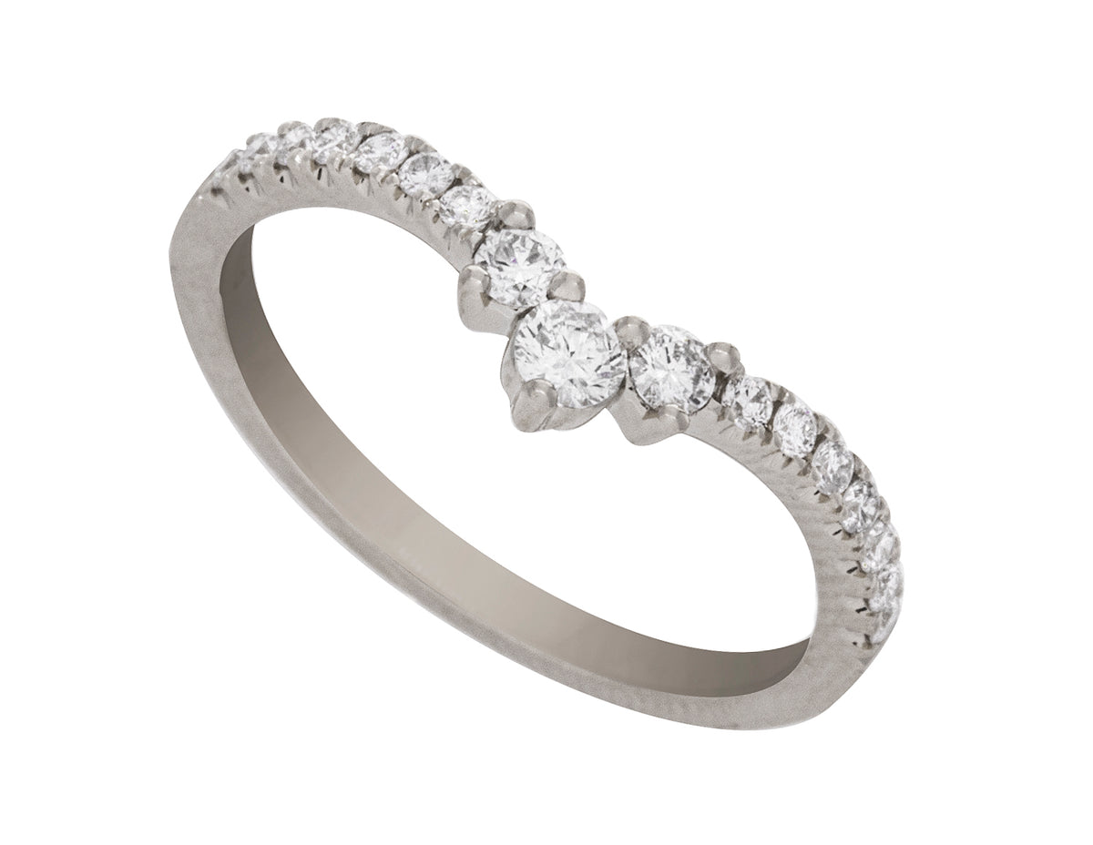 1/3ct. t.w. Chevron Diamond Anniversary Ring in 14K White Gold