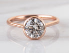 1.74ct. Round Cut Newborn Lab Created Bezel Solitaire Engagement Ring in 14K Rose Gold