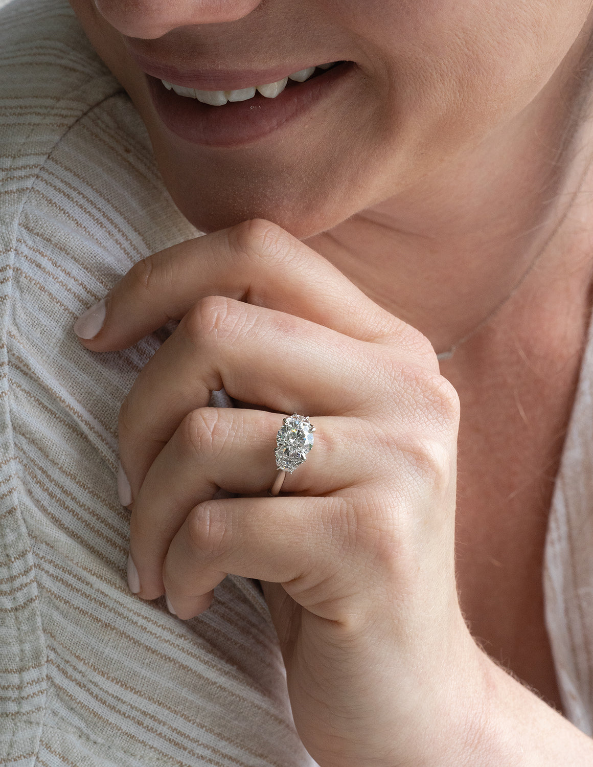 2 1/2ct. t.w. Round Cut Newborn Lab Created Diamond Engagement Ring in 14K White Gold