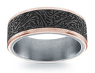 8mm Comfort Fit Wedding Band in 14K Rose Gold and Tantalum