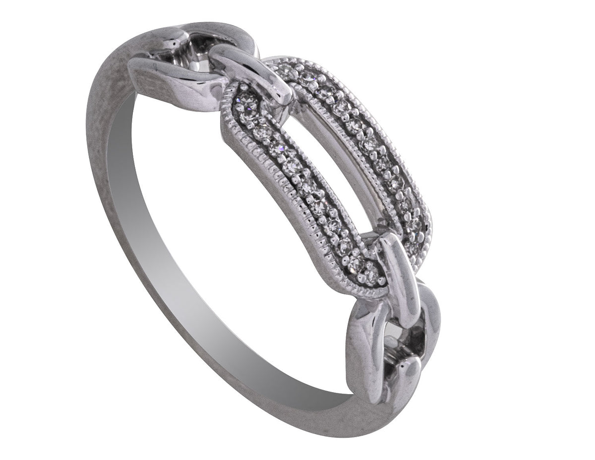 1/10ct. t.w. Diamond Paperclip Fashion Ring in Sterling Silver