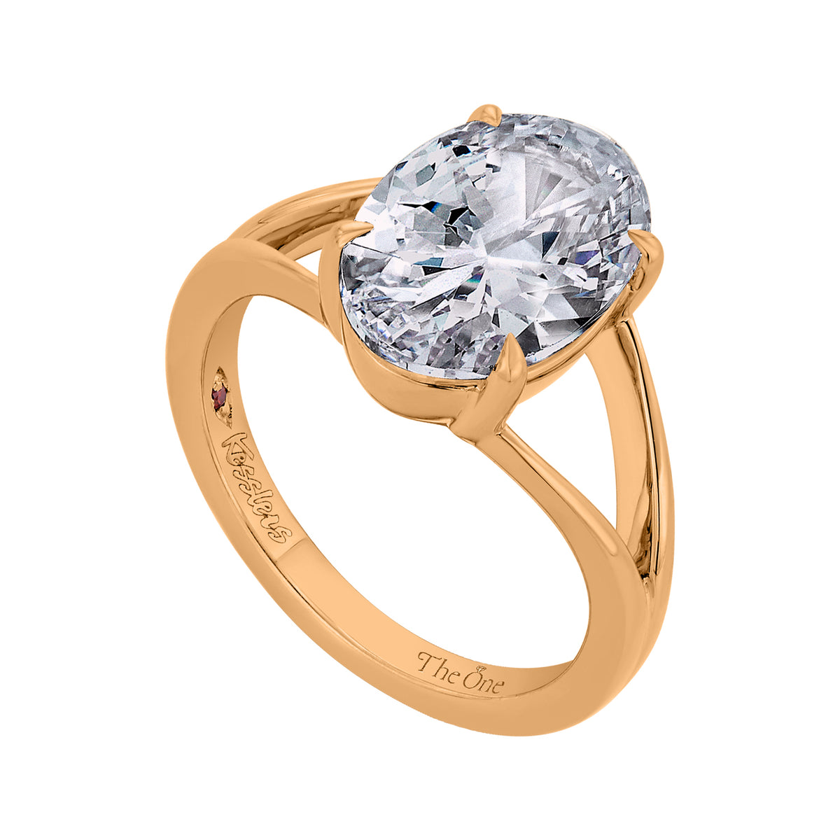 Split-Shank Solitaire Engagement Ring in 14K Yellow Gold