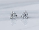 3/4ct. t.w. Martini 3-Prong Diamond Stud Earrings in 14K White Gold