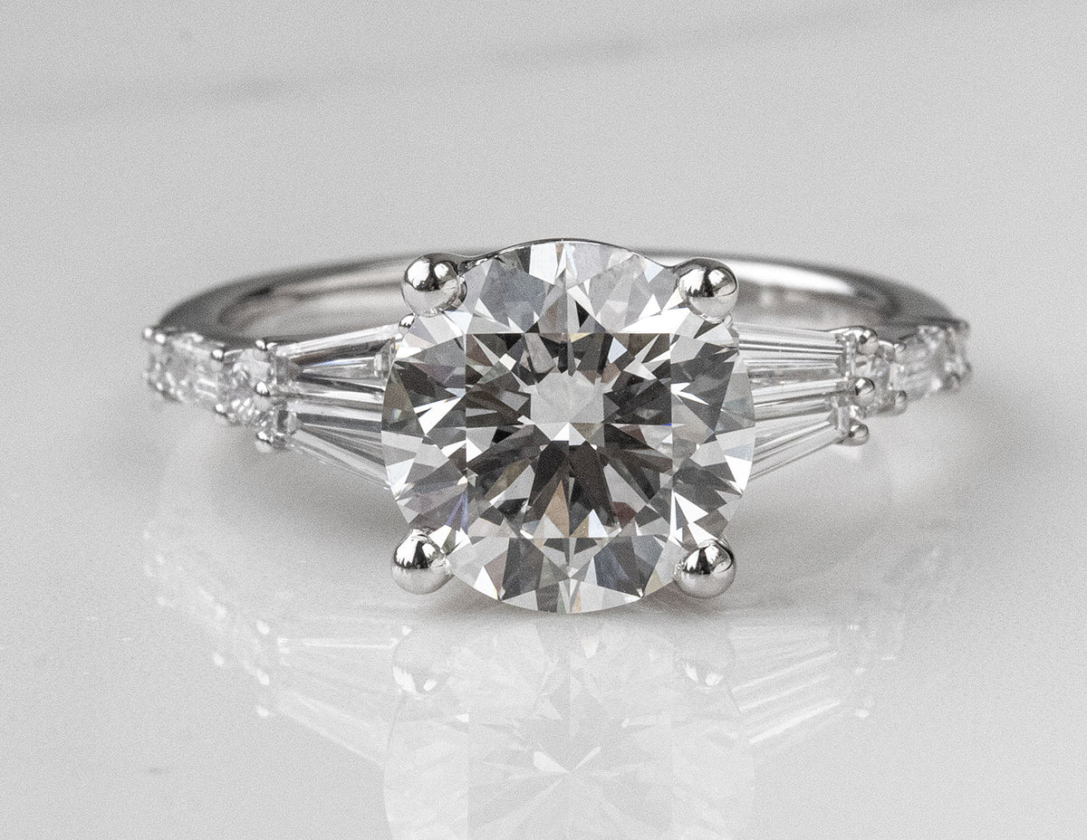 3 3/4ct. t.w. Round Cut Newborn Lab Created Diamond Engagement Ring in 14K White Gold