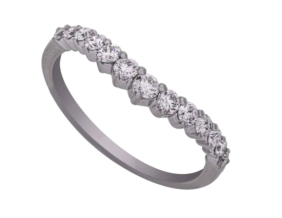 1/2ct. t.w. Chevron Diamond Anniversary Ring in 14K White Gold