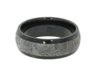 Black Zirconium Comfort Fit Wedding Band With Meteorite Inlay