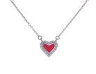 1/14ct. t.w. Red Ceramic Heart Pendant in Sterling Silver