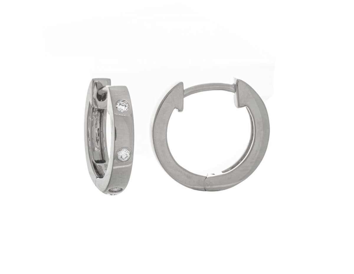 1/10ct. t.w. Diamond Hoop Earrings in 14K White Gold