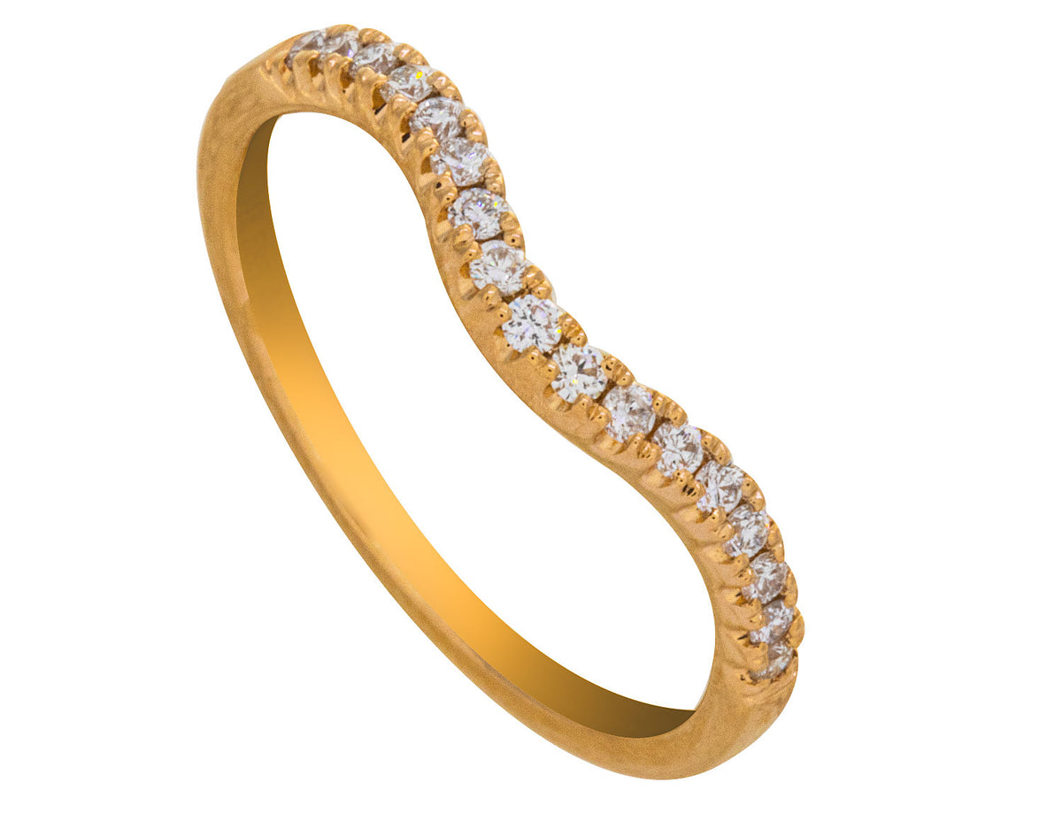 1/7ct. t.w. Chevron Diamond Anniversary Ring in 14K Yellow Gold