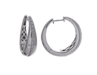 1/14ct. t.w. Diamond Hoop Earrings in Sterling Silver